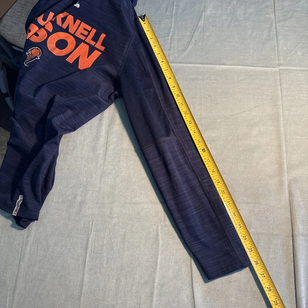 Adidas Bucknell Bison Mens Large Navy Blue Climalite Long Sleeve Hoodie Shirt